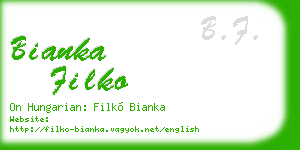 bianka filko business card
